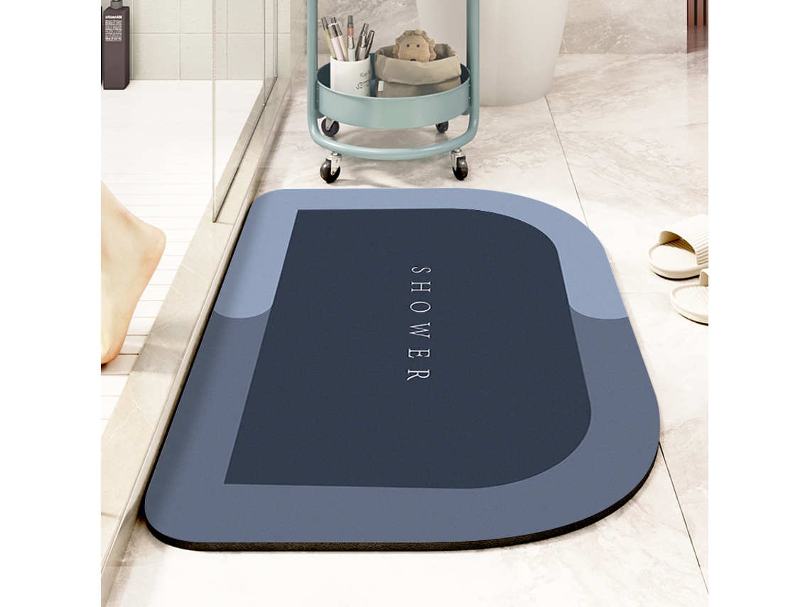 Alfombra de Baño LUUCOZK Antideslizantes Absorbentes Decoración Baño Secado Rápido Oscuro Poliéster Azul (60x90cm)