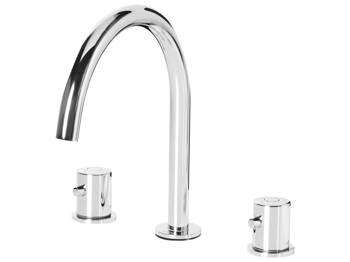 Grifo para lavabo Beliani Pilcomayo de latón plateado 4x21x24