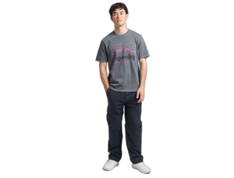 Camiseta para Hombre SUPERDRY (S - Algodón - Azul)