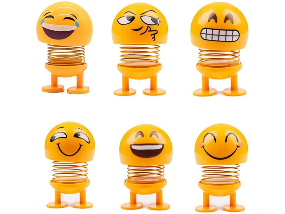 6 Figuritas Cabezonas Para Decoración De Mesa, Coche O Como Regalo Antiestrés.