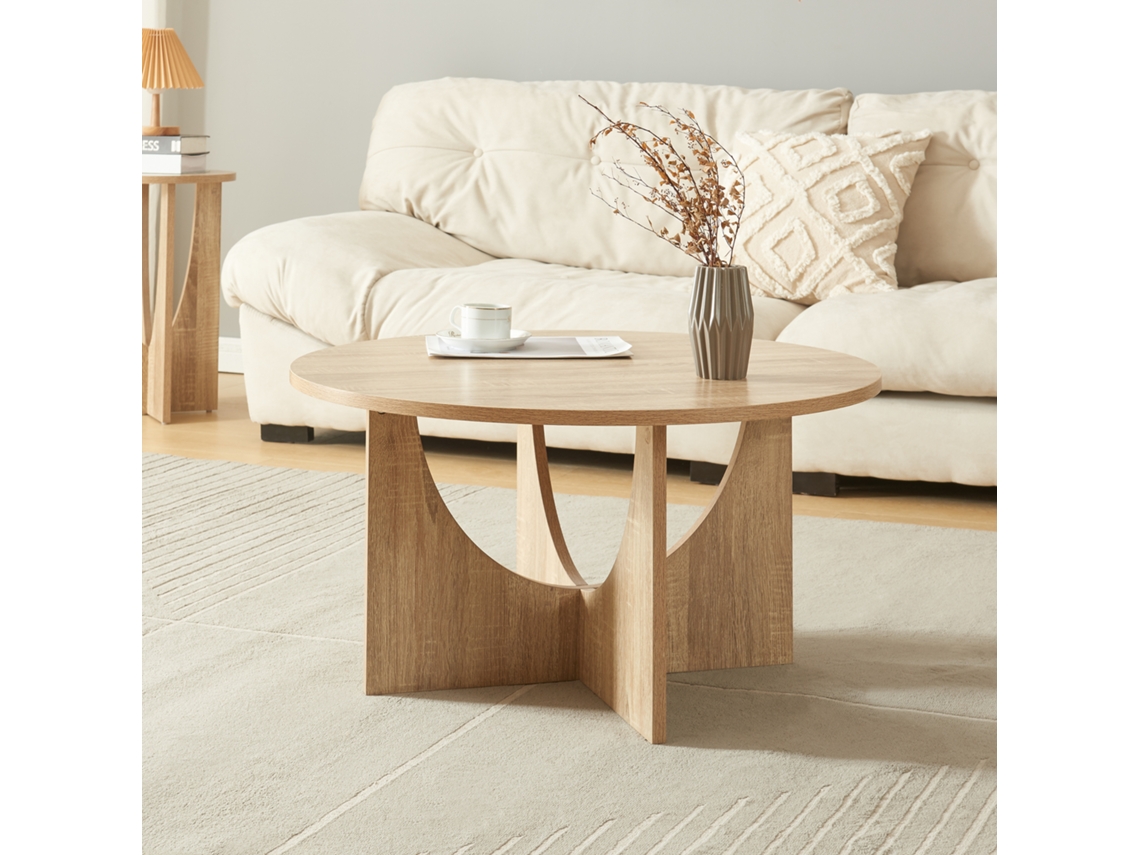 Mesa de Centro Rindal 80x41,5 cm - Efecto roble [EN.CASA]