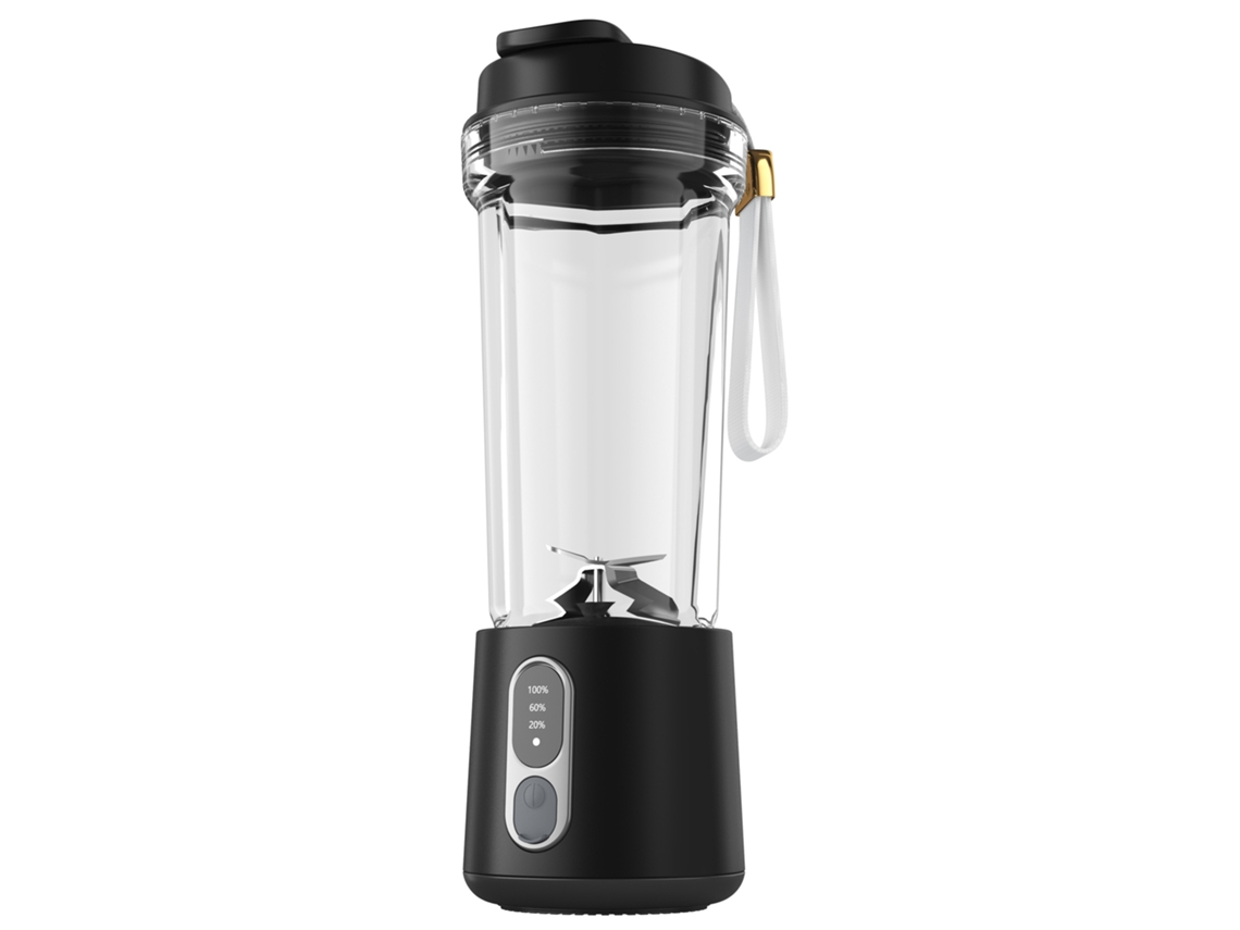 Exprimidor de frutas Eifson de 4000 mAh, 180 W, USB, 4 cuchillas, vaso de jugo de doble uso (negro)