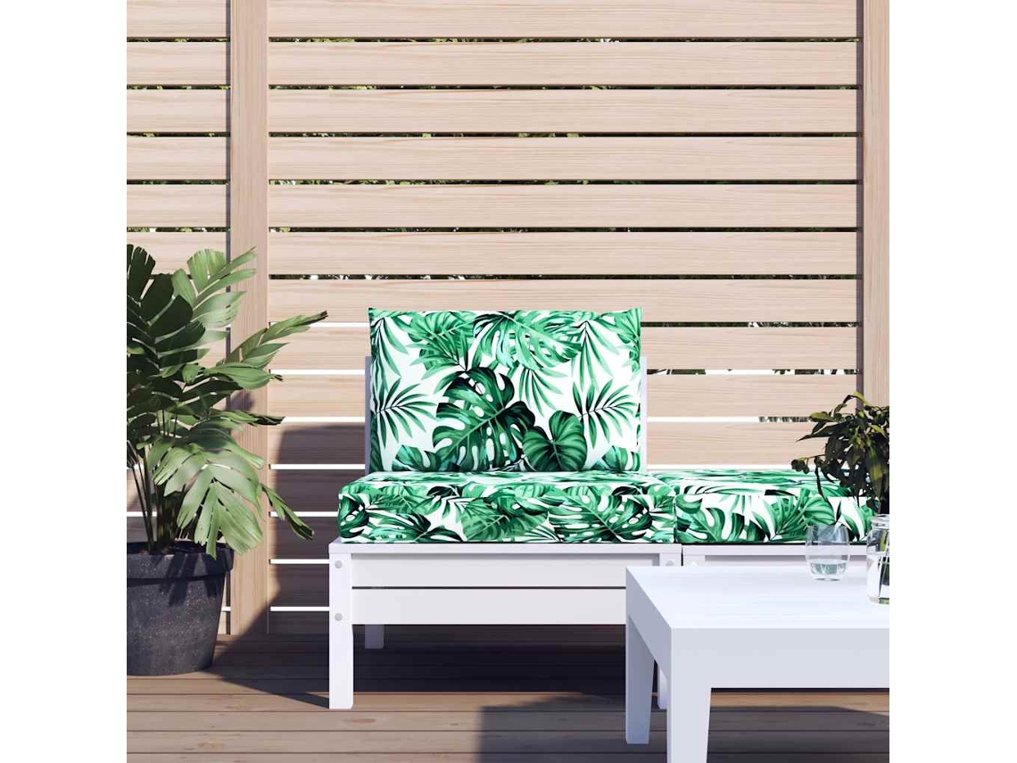 Cojines para sofá de palets (2 unidades), tela con estampado de hojas, DKD Home Decor