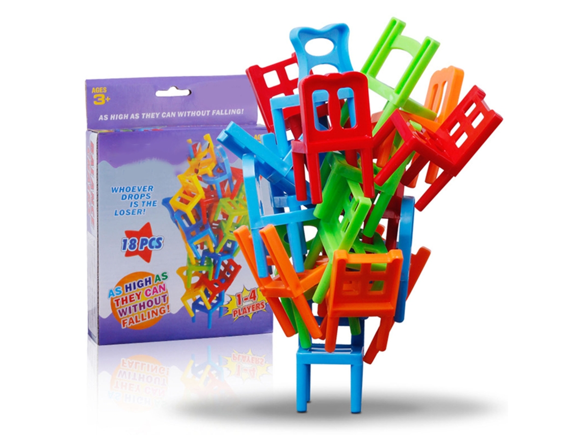 Brinquedo Cadeira Empilhável Equilíbrio Jogo Interativo Diy Educação Infantil 16 Peças