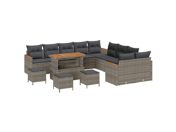 Maison Exclusive - Conjunto De Sofás De Jardín 18 Pcs Gris Ratán Sintético