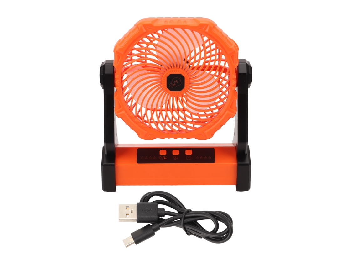 Ventilador de camping, 3 velocidades, USB, 10000 mAh, giro de 270°