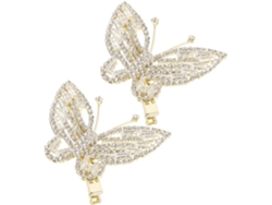 2pièces Pince A Cabello Métal Barryte Décorative Avec Strass Pinces Pour Filles Y Mujers