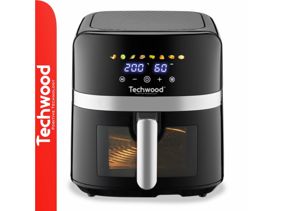 Freidora eléctrica sin aceite Techwood de 1700 W y 8 l y 2 kg