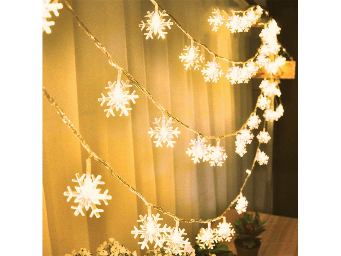 Luces de Navidad Copos Nieve Decoraciones Decoración Del País Las Blanco