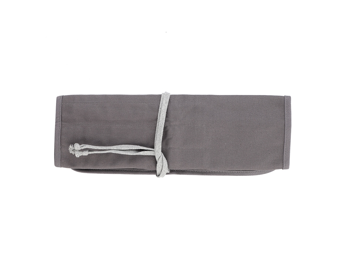 Estuche De Lona Gris Para Pinceles, Estuche Enrollable Para Bolígrafos, Bolsa De Almacenamiento De Artículos De Papelería.