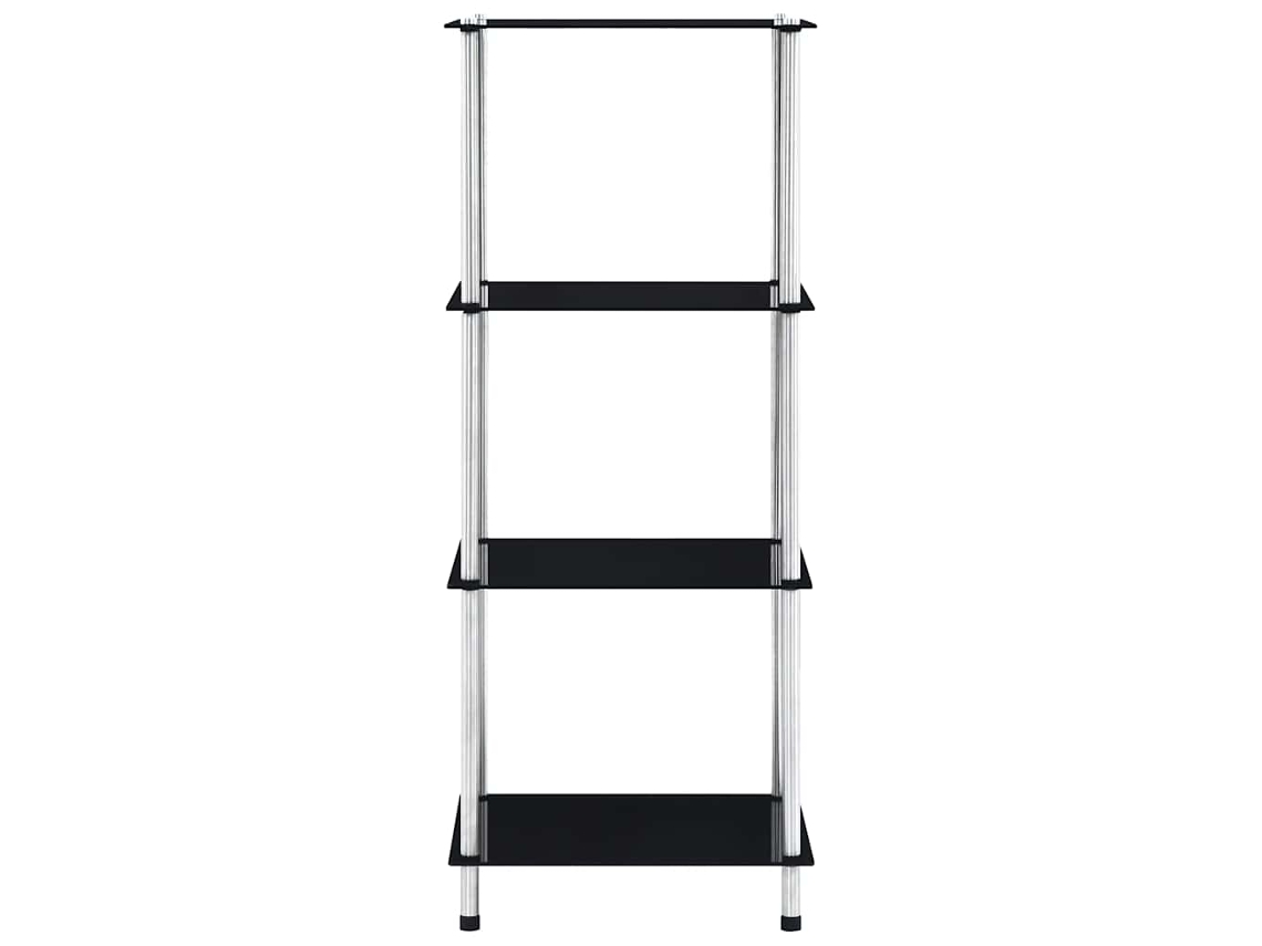 Maison Exclusive - Estantería 4 Niveles Cristal Templado Negro 40x40x100 Cm