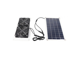 Kit De Ventilador Solar Doble De 10 W Y 18 V, Resistente Al Agua Y Portátil, Ideal Para Gallineros, Invernaderos Y Casetas De Mascotas.