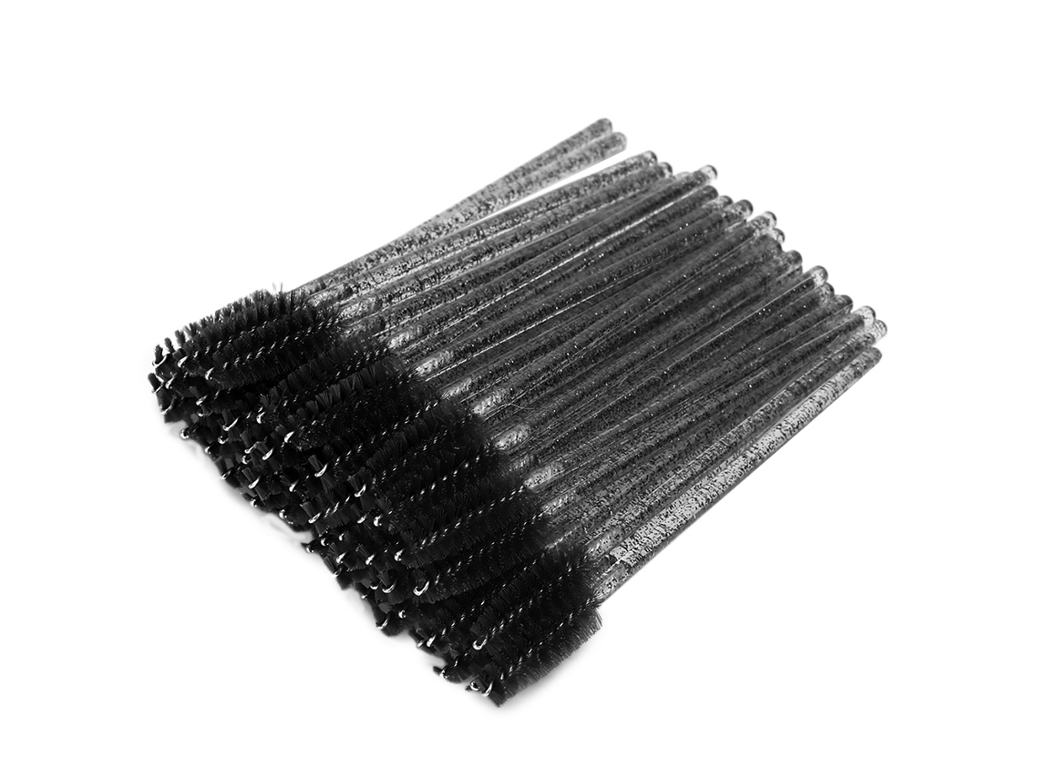 50 Brochas De Maquillaje De Nailon Para Rímel Y Cejas, Desechables, Portátiles, Negras.
