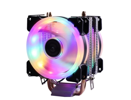 Cooler SLOWMOOSE CPU de Enfriamiento con 3 Pinos para Intel Quiet Ventilador Radiador (Anel 2Fans Multicolor)