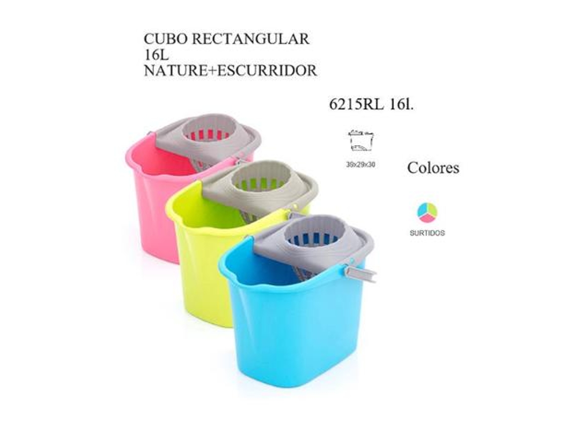 Cubo rectangular + escurridor 16l 6215rl azul