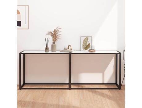 MAISON EXCLUSIVE - Mesa consola vidrio templado mármol blanco 200x35x75,5 cm