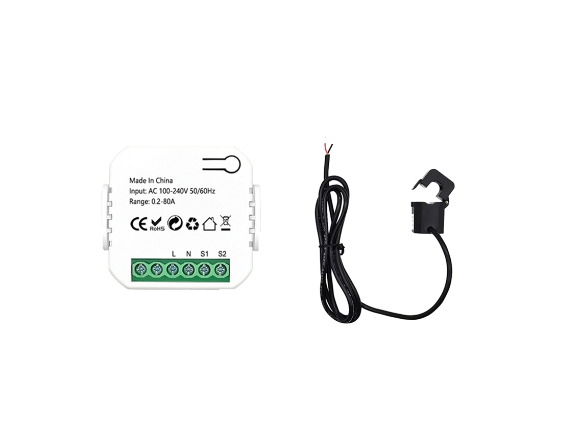 Medidor De Energía Wifi Tuya 80a, Pinza Para Transformador, Monitor De Kwh, Consumo De Energía, Compatible Con Alexa Home, Control Por Voz.
