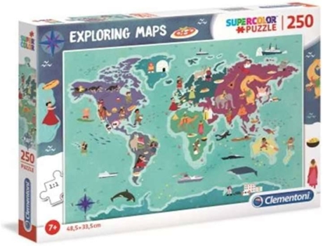 Puzzle CLEMENTONI Mapas Mundotradicion (250 Piezas - Edad mínima: 3 años)