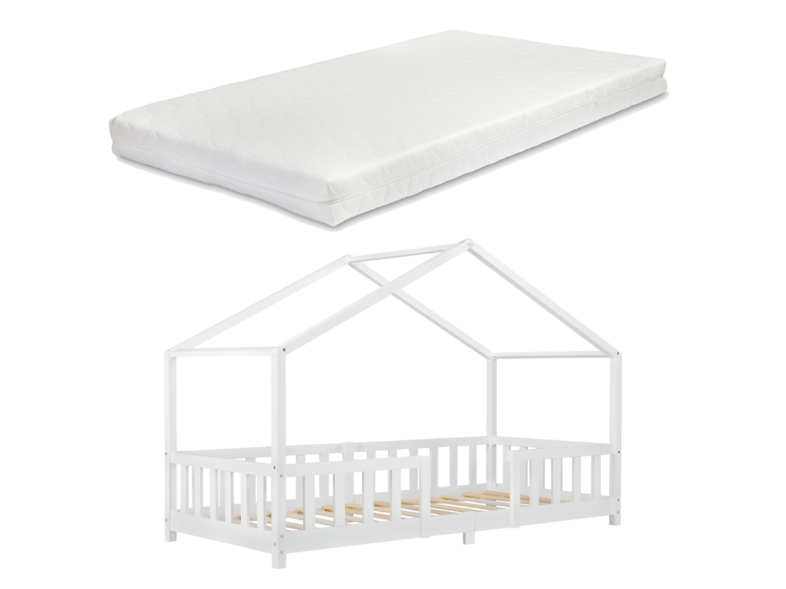 Estructura de Cama Infantil [EN.CASA] (Blanco - Madera - 90x200 cm)