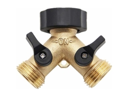 HYMNORA Divisor de manguera de jardín de latón resistente, conector en Y de 2 vías de latón macizo para manguera de jardín estándar de 3/4 de pulgada, perfect