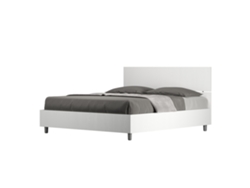 Cama con Almacenamiento y Cabecero Contenedor Recto Fresno ITYHOME Blanco (220x50x55cm)