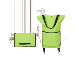 1 Bolsa de compras plegable y ecológica GOKOCO de tela Oxford con ruedas (verde)