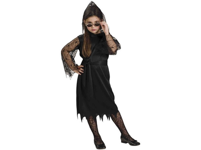 Disfraz de Niña DISFRAZZES Vampiresa Negra Con Telarañas (Talla: 8 a 10 años)