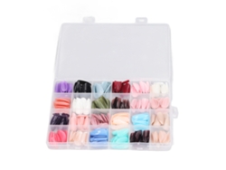 Rebe - Set de 576 uñas postizas de cobertura total, color puro, diseño moderno, puntas para uñas postizas