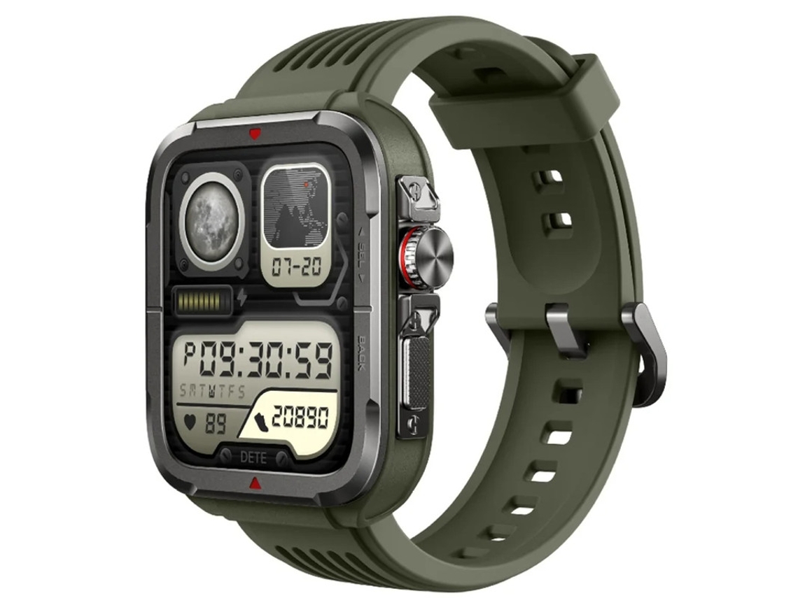 Reloj inteligente digital con corona, movimiento, salud, frecuencia cardíaca, oxígeno en sangre, reloj inteligente, asistente de voz, verde, Yizhood