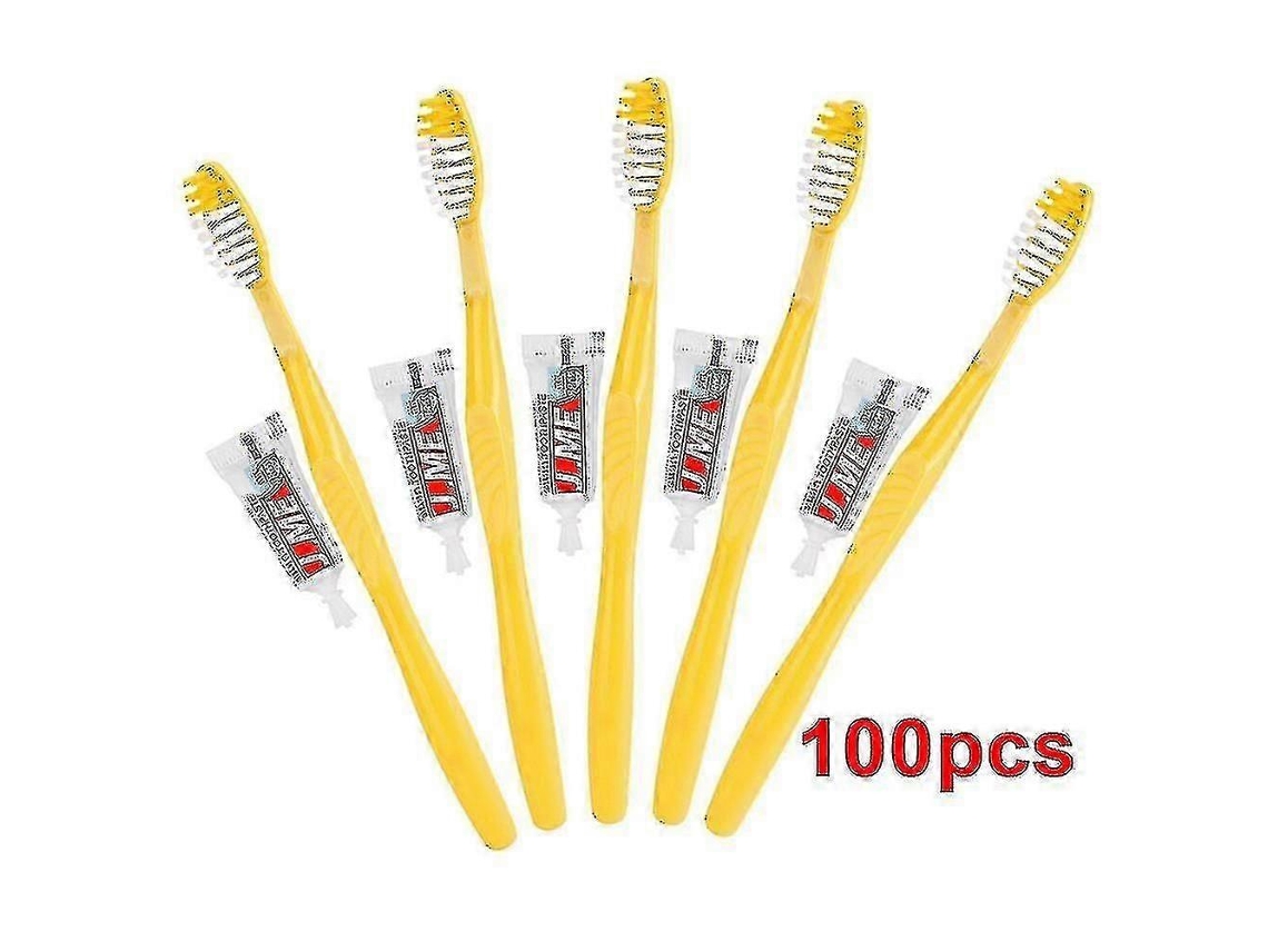 Cepillo de dientes desechable para hotel, portátil, manual, pasta de dientes, Rosewell, 100/50/20 unidades