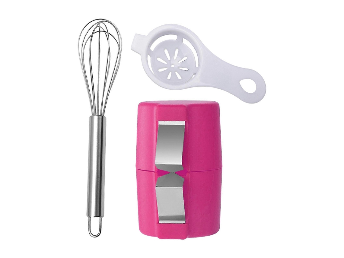 Juego multifuncional de 3 piezas para cascar huevos, separar huevos y revolver huevos, ideal para entusiastas de la cocina, color amarillo. Rosewell