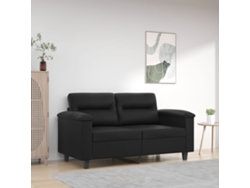 Sofá De 2 Plazas De Cuero Sintético Negro 120 Cm