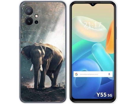 Carcasa para Vivo Y55 5G TUMUNDOSMARTPHONE Dibujos Elefante Multicolor