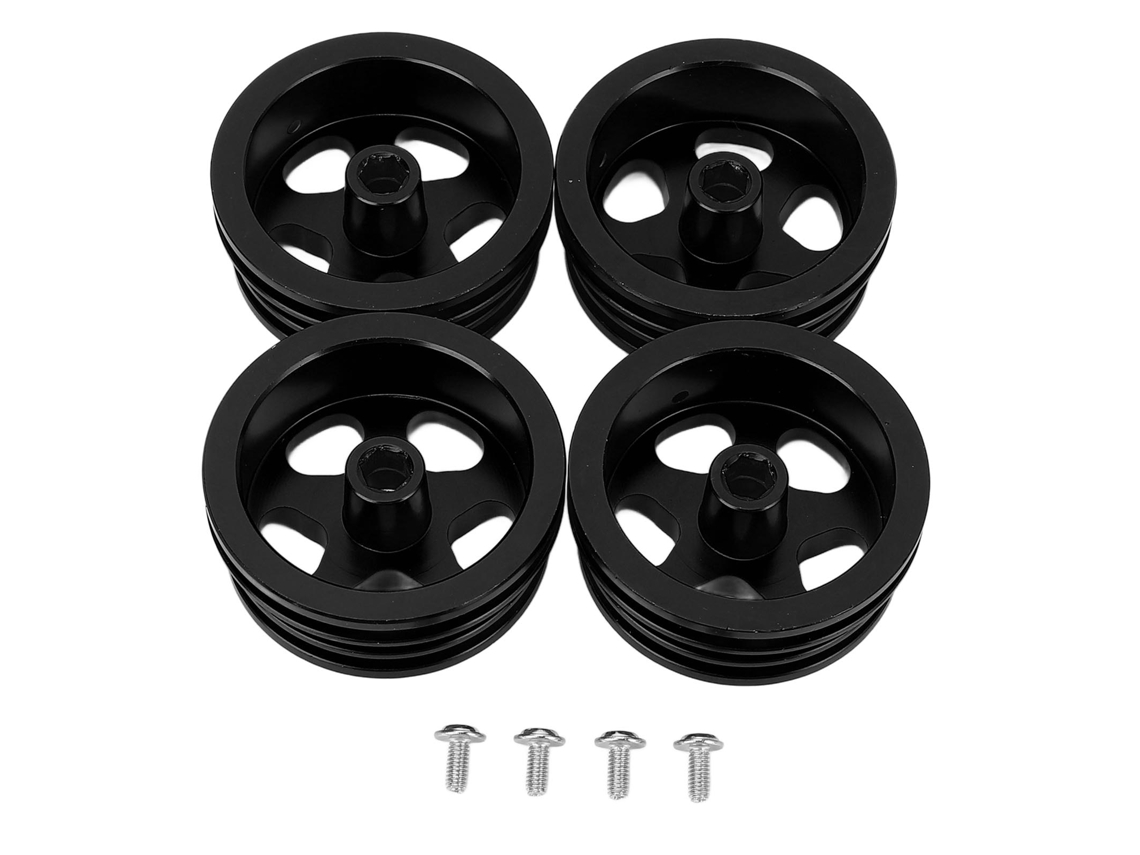 Ymsl 4 Piezas Llanta De Coche Rc De Aleación De Aluminio Estructura Resistente Rueda Hub Para Coche Rc Mn82 Negro Hxl