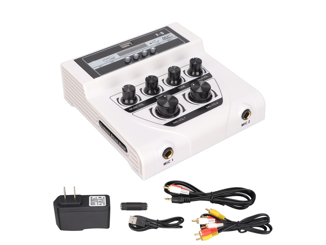 Mini Mezclador De Sonido Con Función De Grabación Mp3 Y Bluetooth Para Karaoke Doméstico, Tv, Pc, Smartphone, Enchufe Estadounidense.