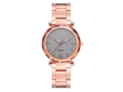 Reloj De Pulsera Para Mujer De Acero Aleado Con Esfera Geométrica Y Movimiento De Cuarzo Blanco.
