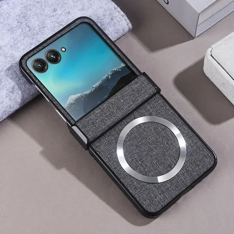 (gris, Motorola Razr 40 Ultra) Funda Protectora Rígida A Prueba De Golpes, Compatible Con Carga Inalámbrica Magnética Magsafe.
