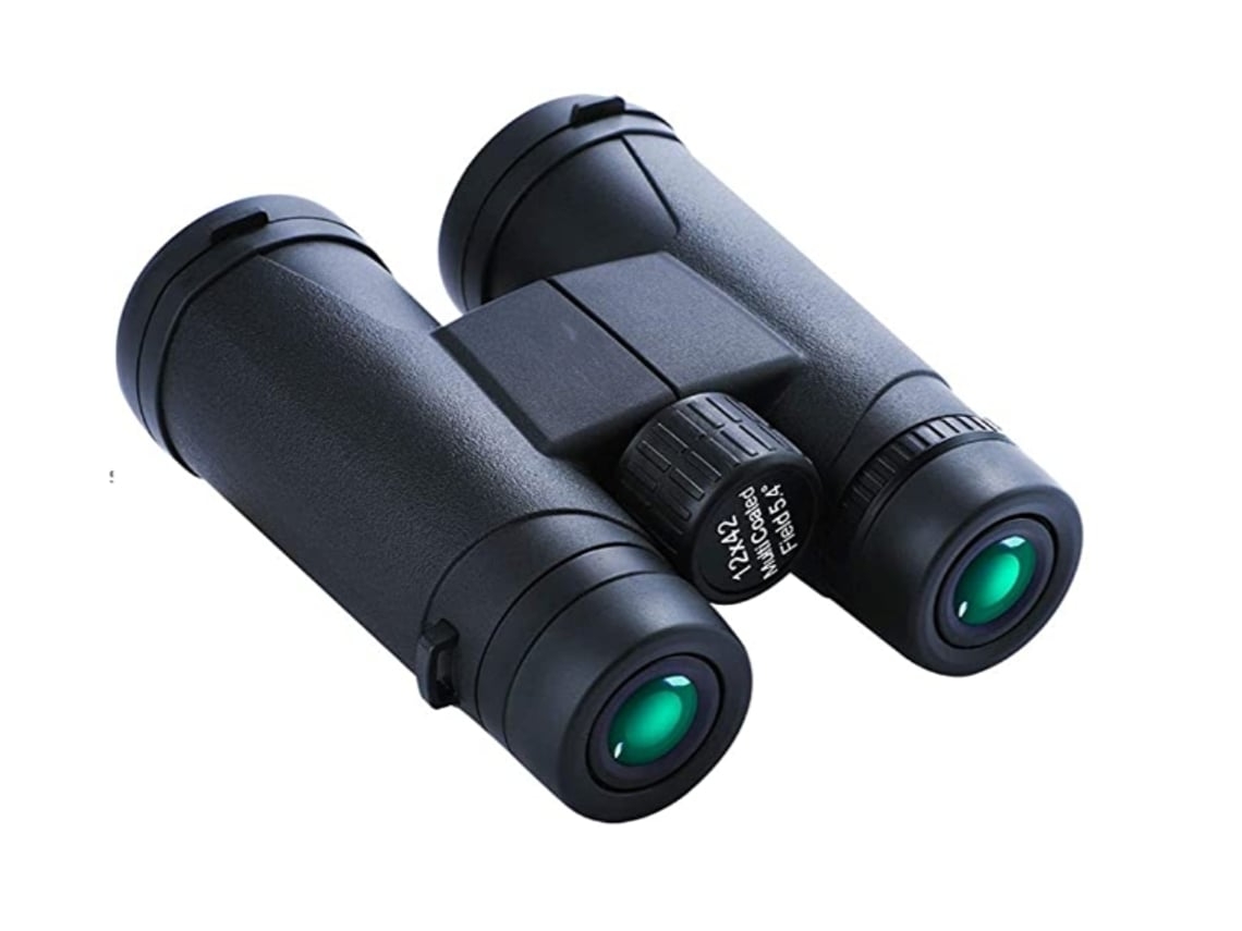 Binoculares compactos impermeables Chennls 12x42, binoculares portátiles con visión nocturna y poca luz, prisma Bak4, FMC, HD, visión nítida, negros