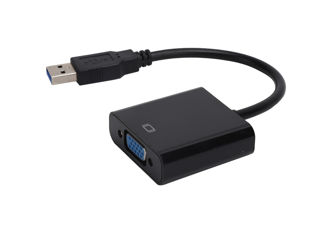 Conversor Usb3.0 Para Vga 5gbps Hd 1080p Adaptador Câble Placa De Vídeo Externa Preto