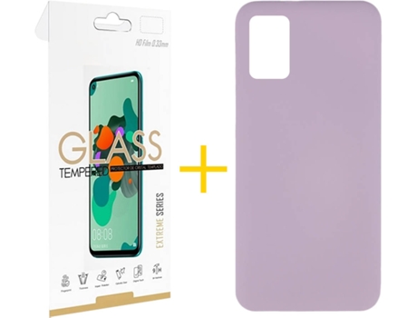 Funda y Protector de Vidrio 1x Samsung Galaxy A31 SKYHE Silicona Líquida Lila