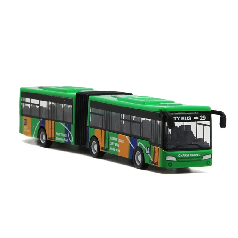 (verde) Modelo De Autobús Urbano En Fundición A Presión A Escala 1:64, 16 Cuartos, Con Función De Retroalimentación.