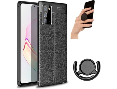 Carcasa, Popsocket y Soporte Samsung Note 20 Rugged Leather Negro