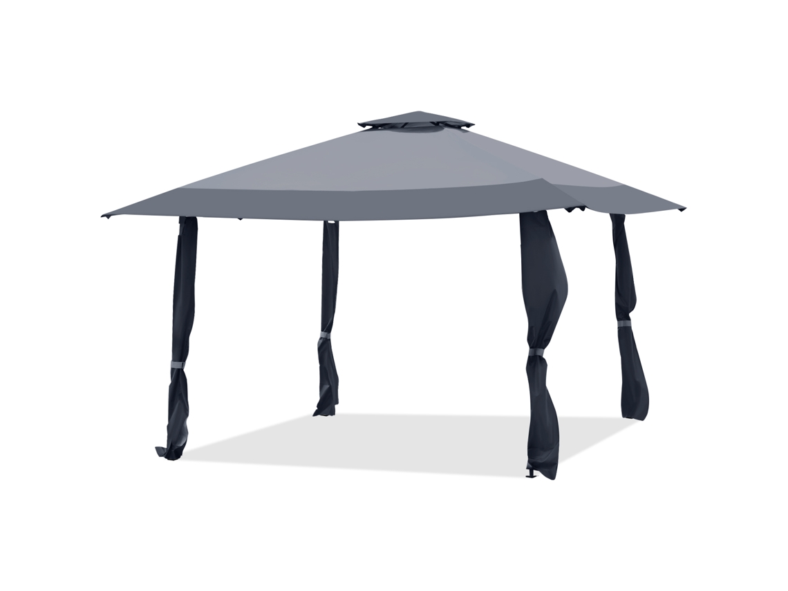 Pabellón Costway Plegable (3 Alturas Ajustables - Tela Oxford - Gris)