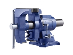 Torno de banco de 165 mm con base giratoria de 360° y ambas máquinas Tekmaquinas