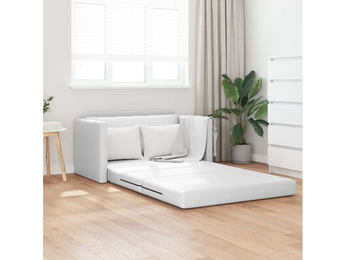 Sofá Cama De Suelo 2 En 1 Blanco 124x71x78 Cm Cuero Sintético Wsd984741