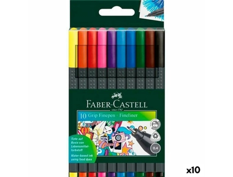 Set de Rotuladores FABER-CASTELL Grip Finepen (10 Unidades)