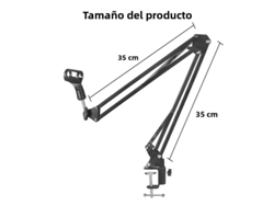 Soporte universal ajustable y profesional para micrófonos de escritorio. Mdug