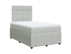 Maison Exclusive - Cama Box Spring Con Colchón Terciopelo Gris Claro 120x190 Cm