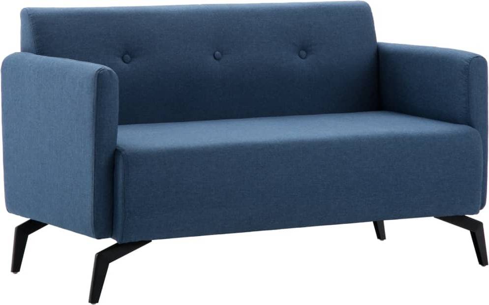 Vidaxl Sofá De 2 plazas con tapizado tela 115x60x67 cm azul