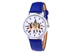 Reloj De Estudiante Para Mujer Zhoulianfa Con Correa De Piel Sintética Y Estampado De Araña Azul.